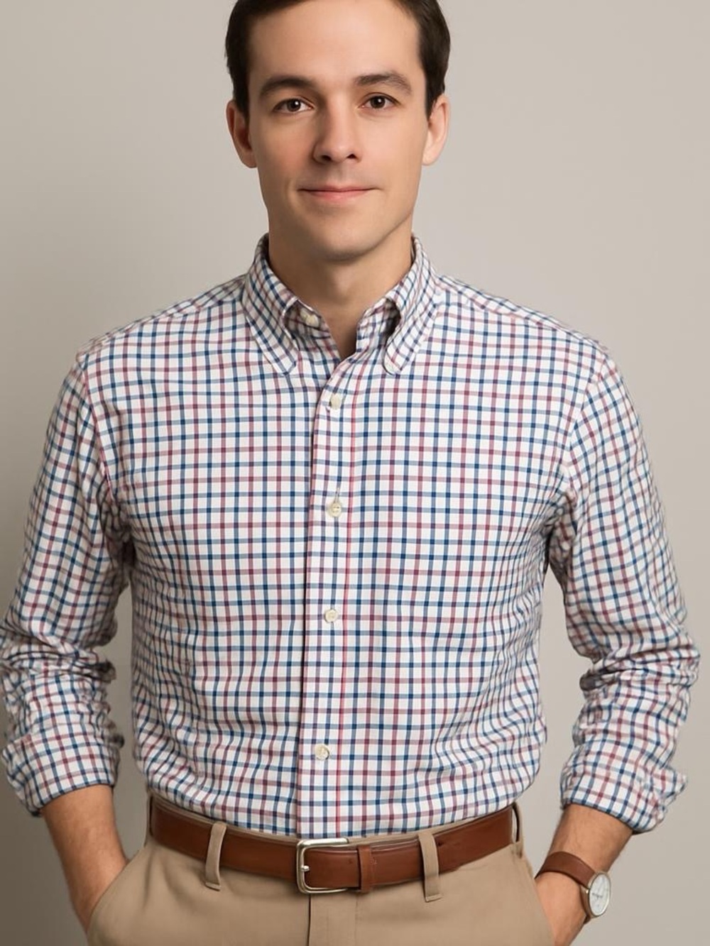 Peter Millar Button Down Up Shirt Pocket Long Sleeve‎ Colorful Plaid Mens Size L